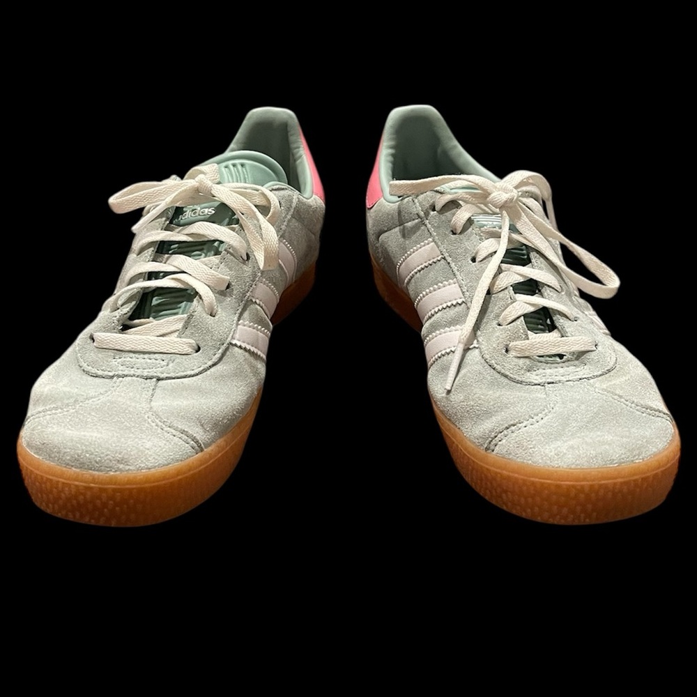 Adidas Sneaker Gazelle Hazy Green Teal White Pink US Kids 5.5 = Women 7 - 7.5 - Picture 11 of 16